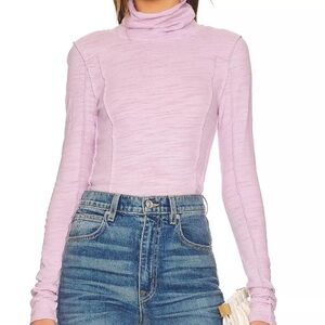Free People Womens Size Medium Lilac Long Sleeve Layering Top